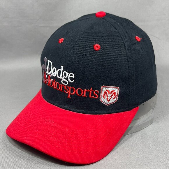 Dodge Motorsports Strapback Hat Black Drew Pearson Ram DP Racing Chrysler Mens - Picture 1 of 14